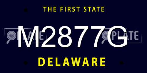 M2877G Delaware License Plate