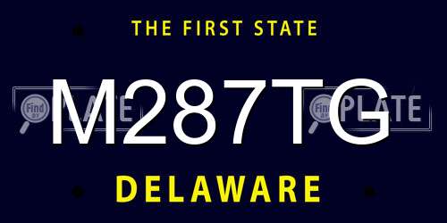 M287TG Delaware License Plate