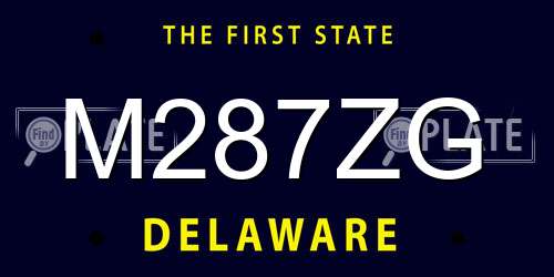 M287ZG Delaware License Plate