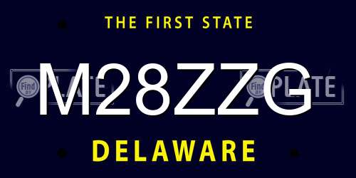 M28ZZG Delaware License Plate