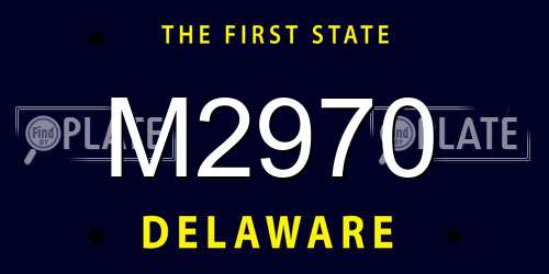 M2970 Delaware License Plate
