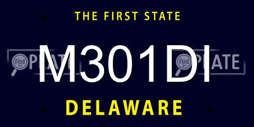 M301DI Delaware License Plate