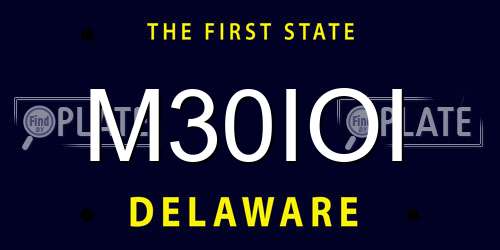 M30IOI Delaware License Plate