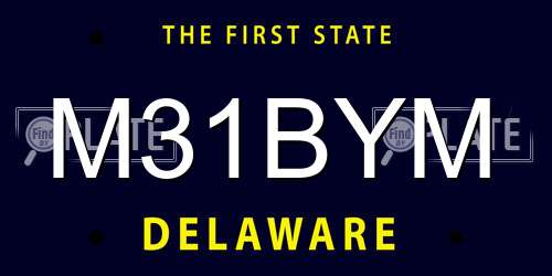 M31BYM Delaware License Plate