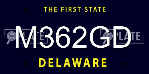 M362GD Delaware License Plate