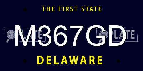 M367GD Delaware License Plate