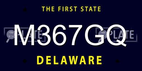 M367GQ Delaware License Plate