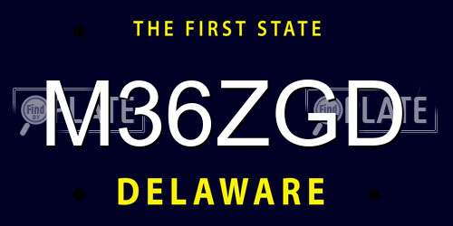 M36ZGD Delaware License Plate