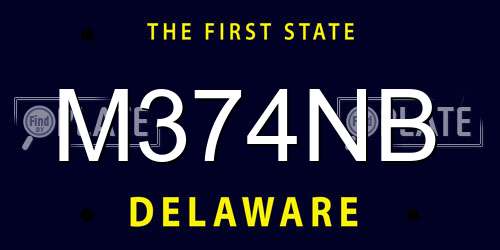 M374NB Delaware License Plate