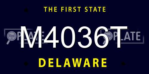 M4036T Delaware License Plate