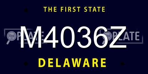 M4036Z Delaware License Plate