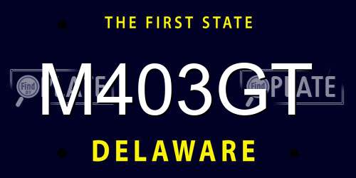 M403GT Delaware License Plate