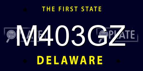 M403GZ Delaware License Plate