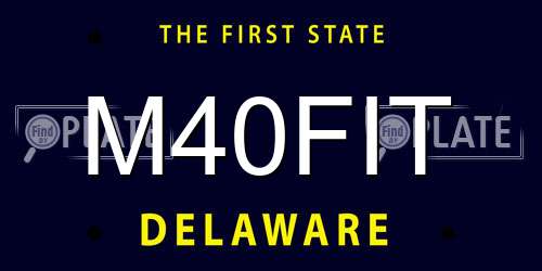 M40FIT Delaware License Plate