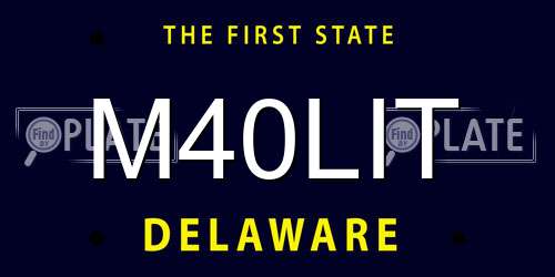 M40LIT Delaware License Plate