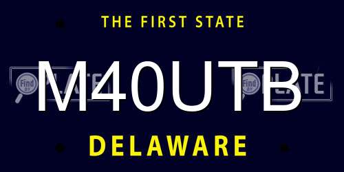M40UTB Delaware License Plate