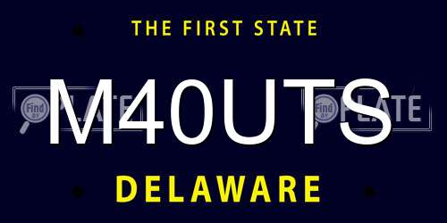 M40UTS Delaware License Plate