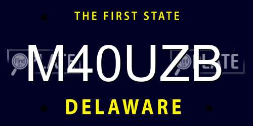 M40UZB Delaware License Plate