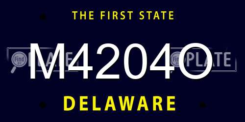 M4204O Delaware License Plate