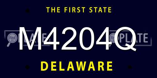 M4204Q Delaware License Plate