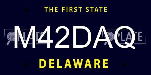 M42DAQ Delaware License Plate