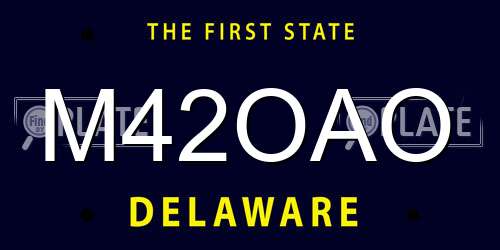 M42OAO Delaware License Plate