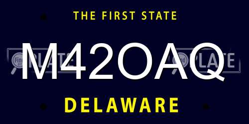 M42OAQ Delaware License Plate