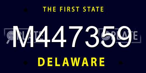 M447359 Delaware License Plate