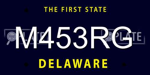 M453RG Delaware License Plate