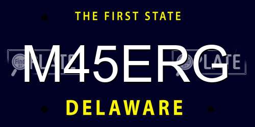 M45ERG Delaware License Plate