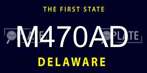 M470AD Delaware License Plate