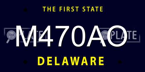 M470AO Delaware License Plate
