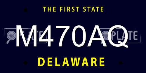 M470AQ Delaware License Plate
