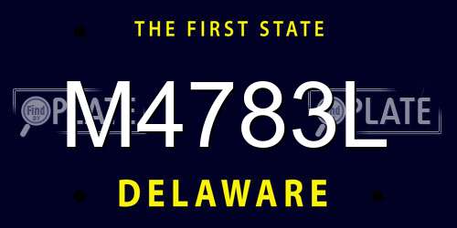 M4783L Delaware License Plate