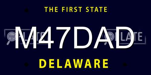 M47DAD Delaware License Plate