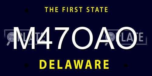 M47OAO Delaware License Plate
