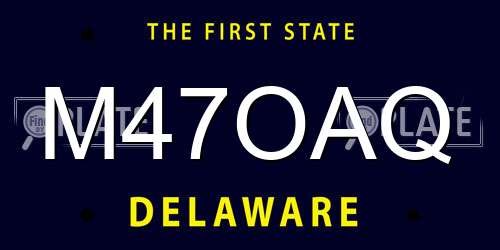 M47OAQ Delaware License Plate
