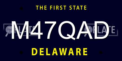 M47QAD Delaware License Plate