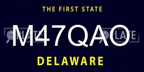 M47QAO Delaware License Plate