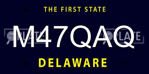 M47QAQ Delaware License Plate