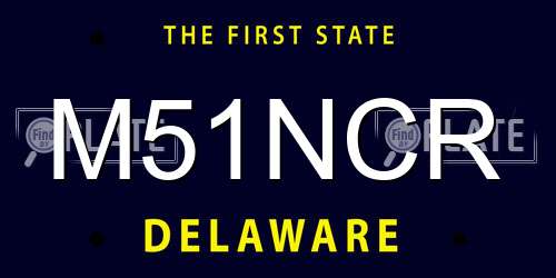 M51NCR Delaware License Plate