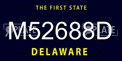 M52688D Delaware License Plate