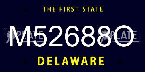 M52688O Delaware License Plate