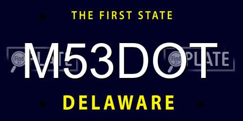 M53DOT Delaware License Plate