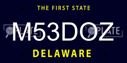 M53DOZ Delaware License Plate