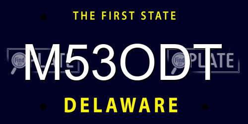 M53ODT Delaware License Plate