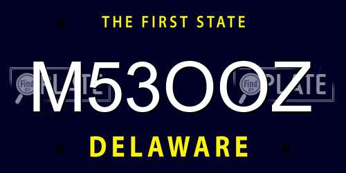 M53OOZ Delaware License Plate