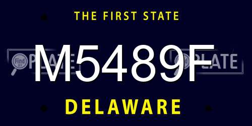 M5489F Delaware License Plate