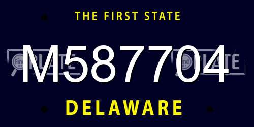 M587704 Delaware License Plate