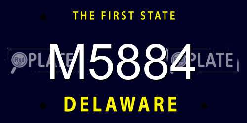M5884 Delaware License Plate